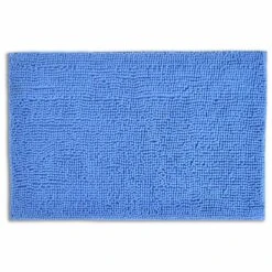 Allure Supersoft Chenille Non-Slip Bath Mat Blue
