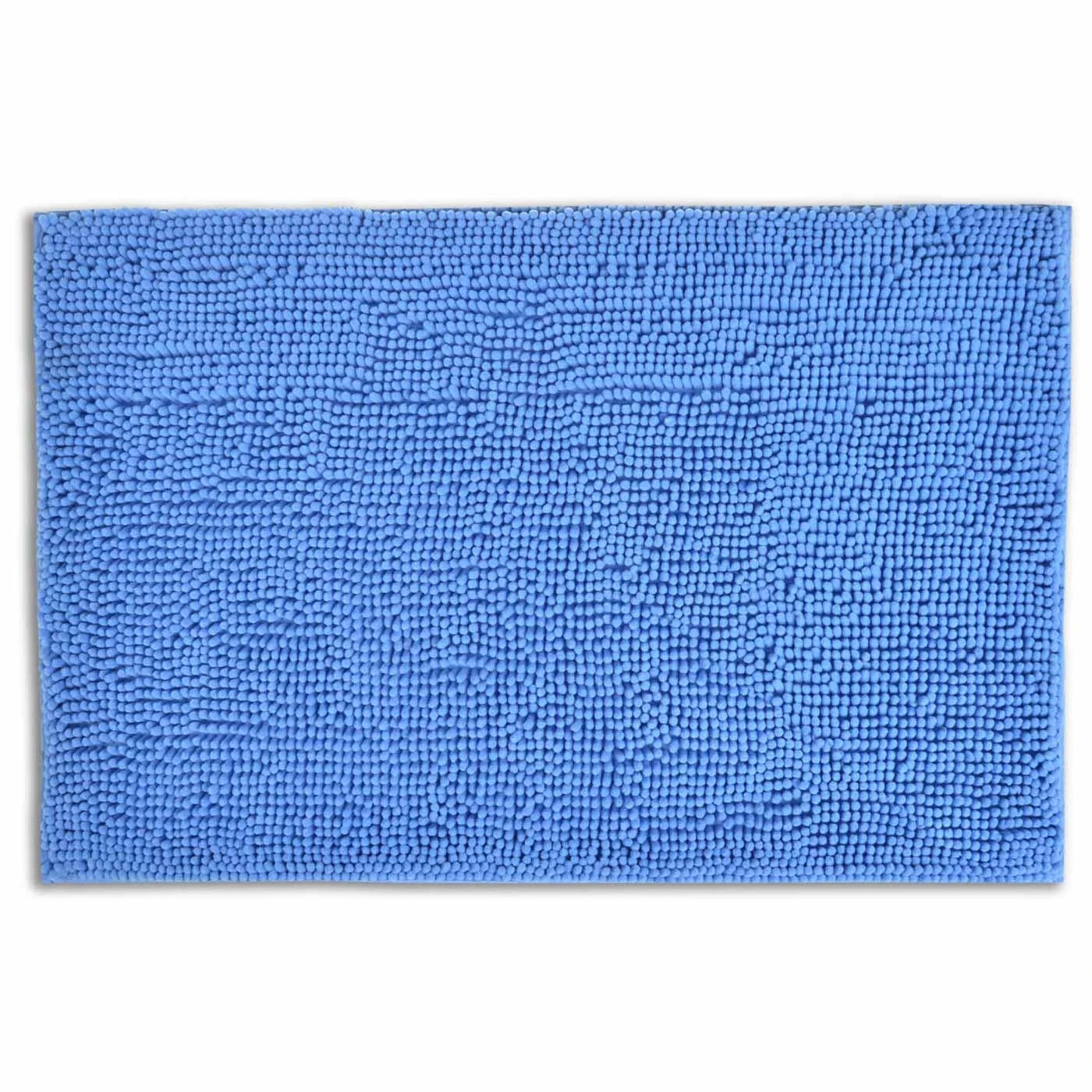 Allure Supersoft Chenille Non-Slip Bath Mat Blue 3 Allure Supersoft Chenille Non-Slip Bath Mat Blue