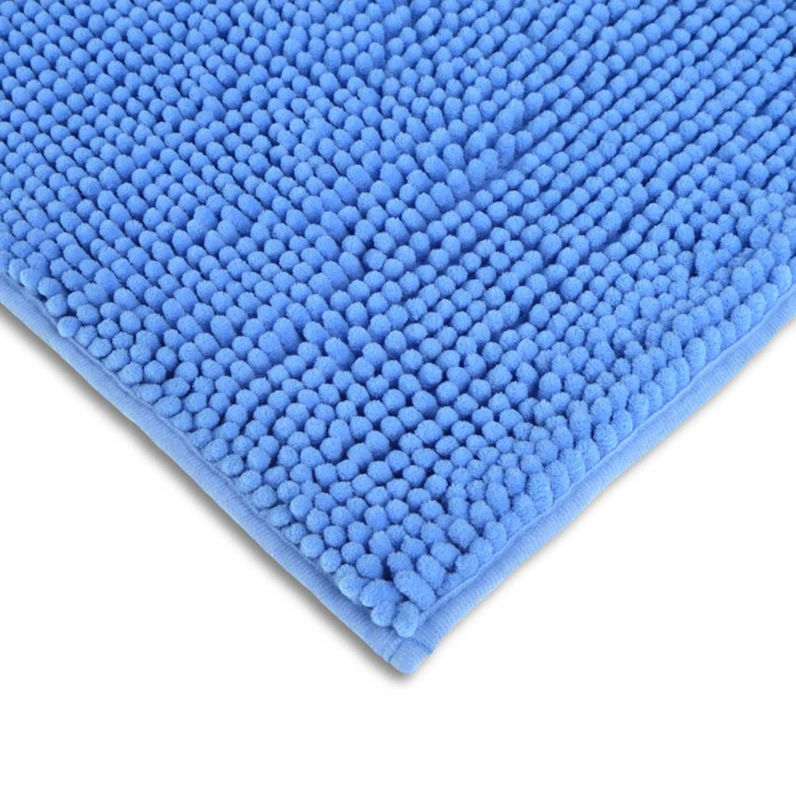 Allure Supersoft Chenille Non-Slip Bath Mat Blue 4 Allure Supersoft Chenille Non-Slip Bath Mat Blue - Image 2