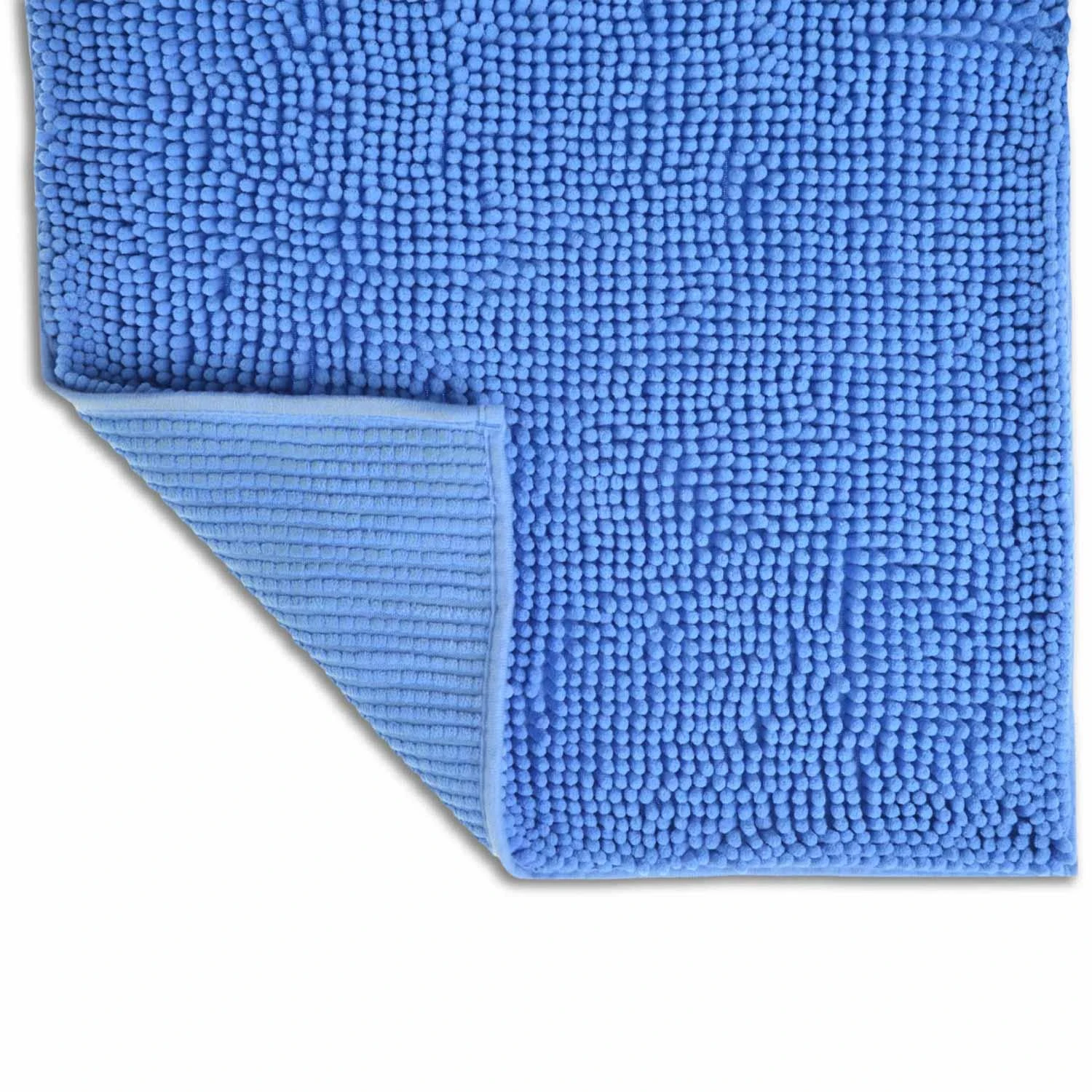Allure Supersoft Chenille Non-Slip Bath Mat Blue 5 Allure Supersoft Chenille Non-Slip Bath Mat Blue - Image 3