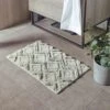Diamond Tufted Cotton Bath Mat Moonbeam -Allure Sales Store moonbeam 2