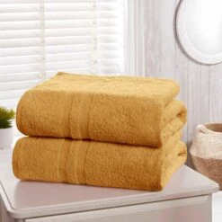 Camden Ochre 2 Piece Bath Sheet Towel Set