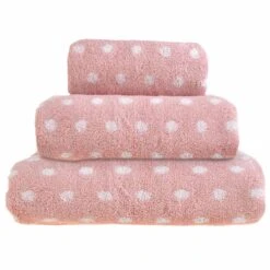 Allure Spots Polka Dot 100% Cotton Towel Pink