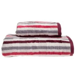 Allure California Stripe Combed Cotton Towel Pink