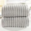 Ribbed Grey 2 Piece Bath Sheet Towel Set -Allure Sales Store silver 2piece 4680fd62 f065 4a4a a038 b122f7502775