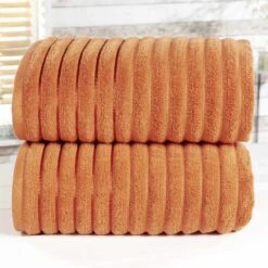 Ribbed Spice 2 Piece Bath Sheet Towel Set