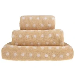 Allure Spots Polka Dot 100% Cotton Towel Stone