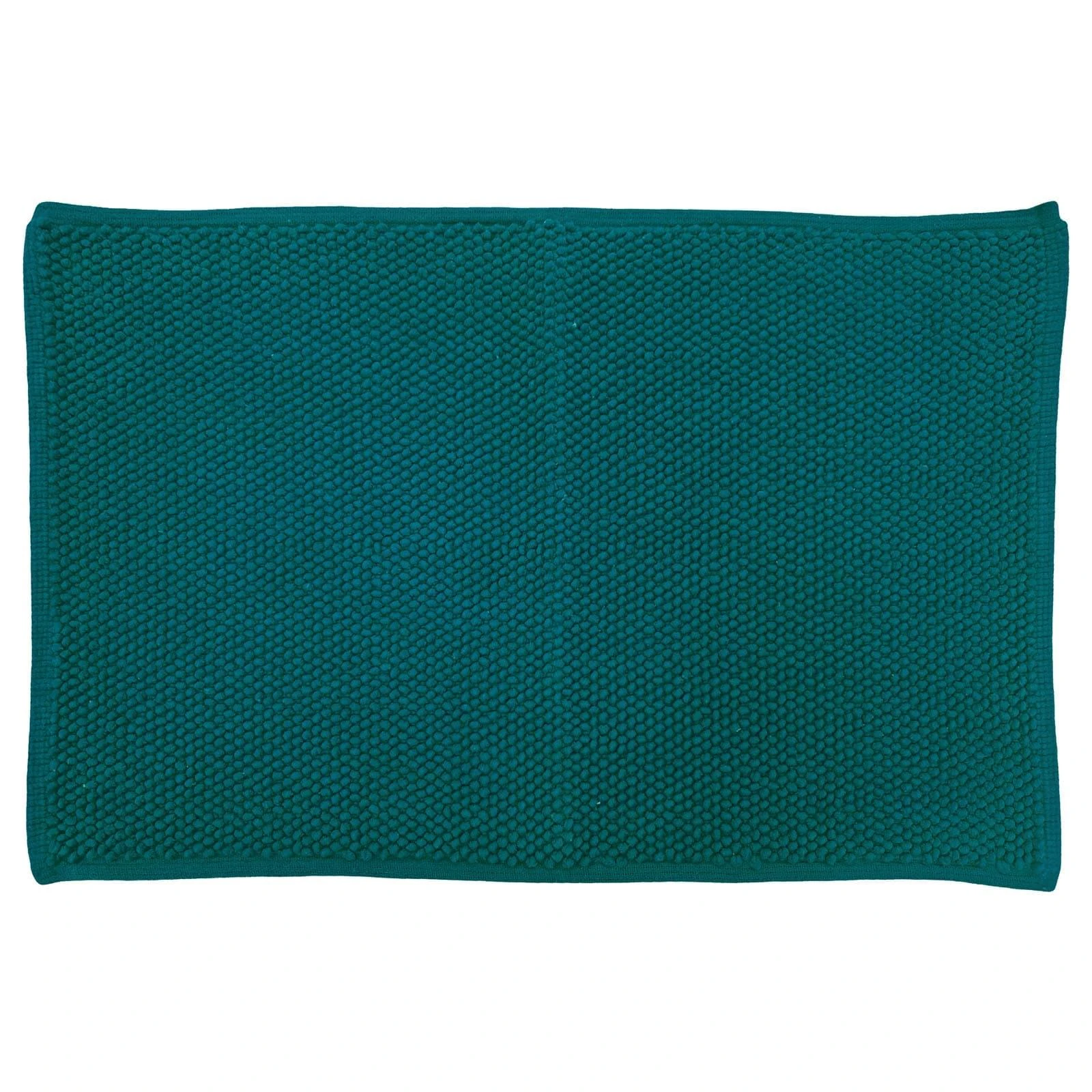 Loft Woven Loop Cotton Bath Mat Teal 4 Loft Woven Loop Cotton Bath Mat Teal - Image 2