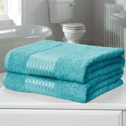 Windsor 100% Cotton Bath Sheet Pair Turquoise