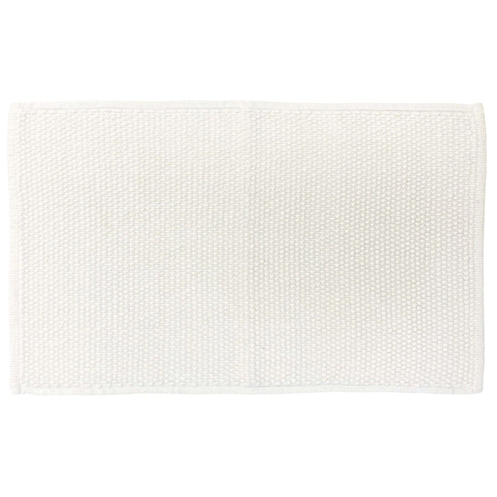 Loft Woven Loop Cotton Bath Mat White 4 Loft Woven Loop Cotton Bath Mat White - Image 2