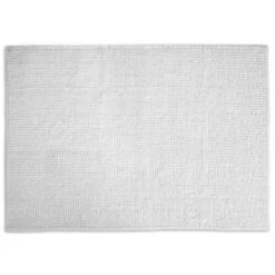Allure Supersoft Chenille Non-Slip Bath Mat White